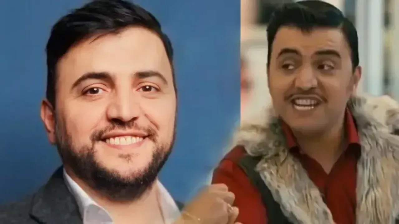 Şinasi Yurtsever'in iki farklı görünümünü yan yana gösteren bölünmüş bir görsel. Sol tarafta mavi arka plan önünde resmi kıyafetle gülümseyen profesyonel bir portre, sağ tarafta ise kırmızı gömlek ve kürklü bir mont giymiş halde bir dizi sahnesinden alınmış, daha canlı ifadeli bir görüntüsü yer alıyor. Bu kontrast, oyuncunun gerçek hayattaki ve canlandırdığı karakterler arasındaki farkı gösteriyor. Şinasi Yurtsever'in iki farklı görünümünü yan yana gösteren bölünmüş bir görsel. Sol tarafta mavi arka plan önünde resmi kıyafetle gülümseyen profesyonel bir portre, sağ tarafta ise kırmızı gömlek ve kürklü bir mont giymiş halde bir dizi sahnesinden alınmış, daha canlı ifadeli bir görüntüsü yer alıyor. Bu kontrast, oyuncunun gerçek hayattaki ve canlandırdığı karakterler arasındaki farkı gösteriyor.